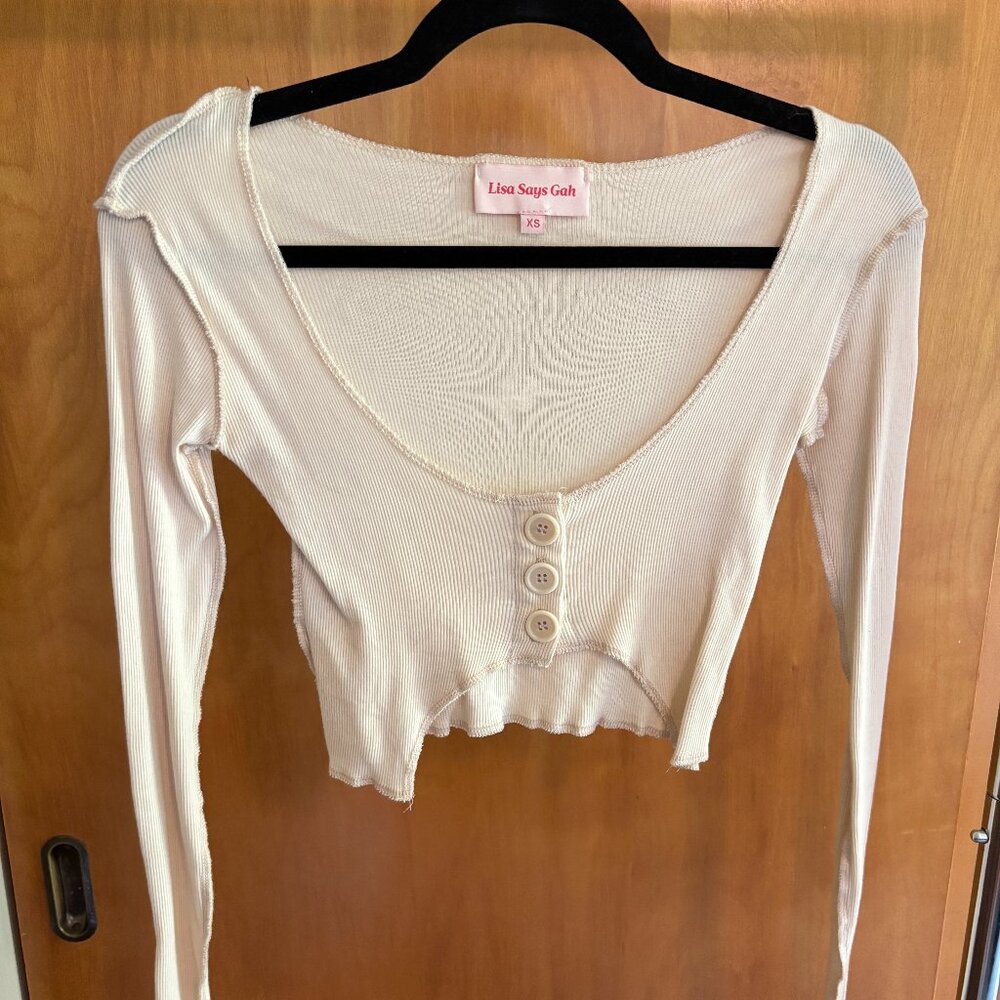Lisa Says Gah Long Sleeve Crop Tee